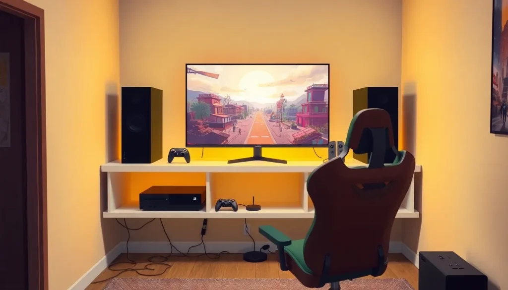 console gaming setup